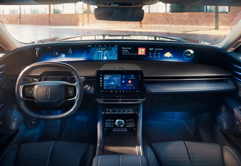 A large panoramic display is shown on the dashboard of a 2024 Lincoln Nautilus® SUV | Lincoln Demo 4 in Wooster OH