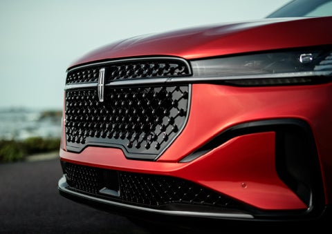 The sleek grille of a 2024 Lincoln Nautilus® SUV with the available Jet Appearance Package makes a bold statement. | Lincoln Demo 4 in Derwood MD