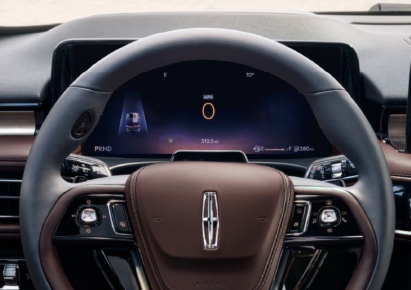The driver’s information cluster display behind the steering wheel is shown. | Lincoln Demo 4 in Derwood MD